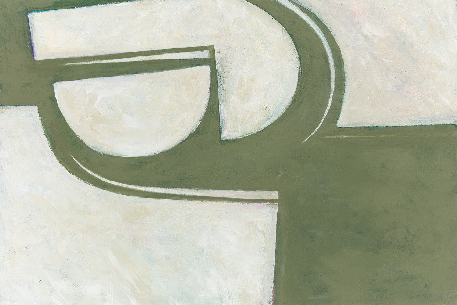 Abstract Geometry Army Green Mural