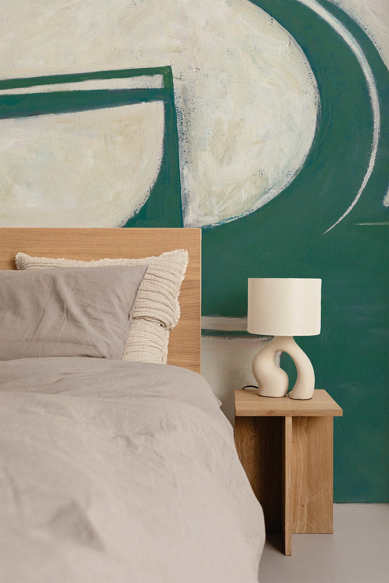 Abstract Geometry Emerald Mural