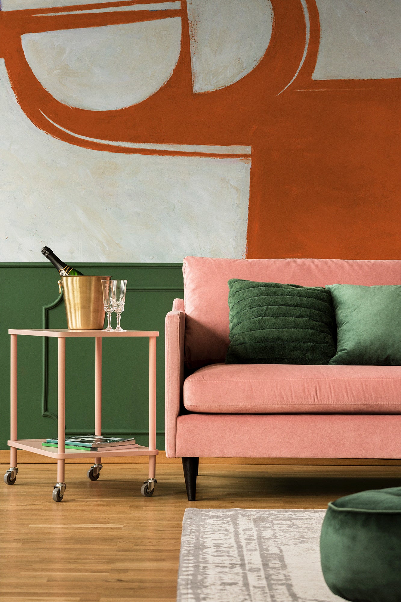 Abstract Geometry Terracotta Mural