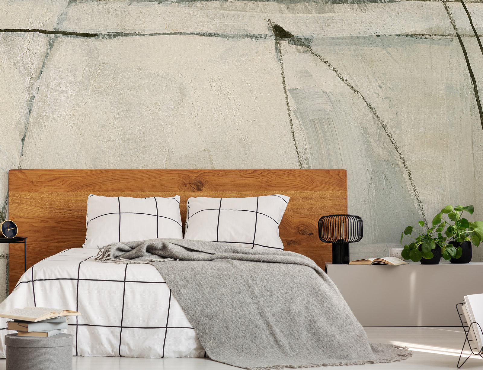 Abstract Layers Cream Mural