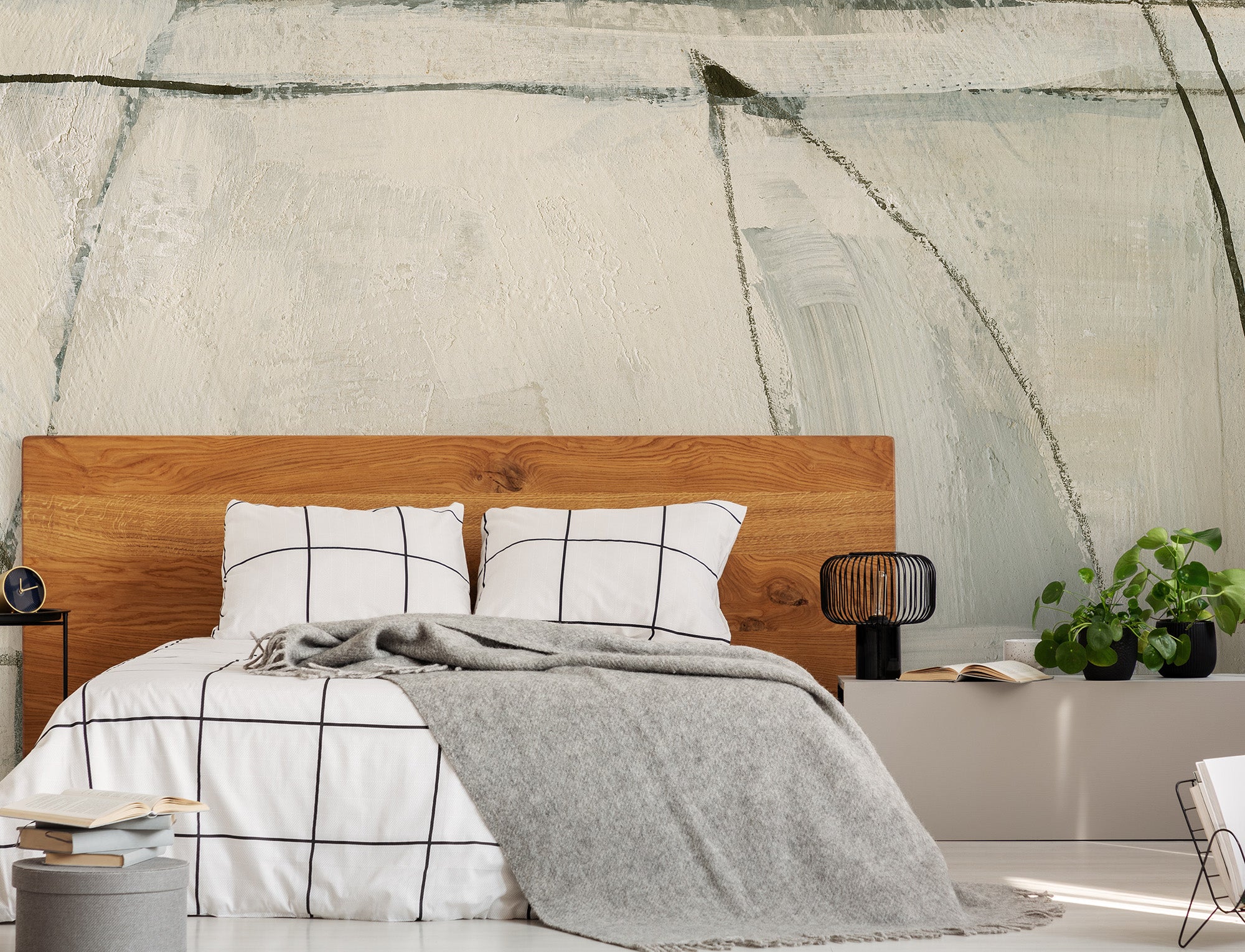 Abstract Layers Cream Mural