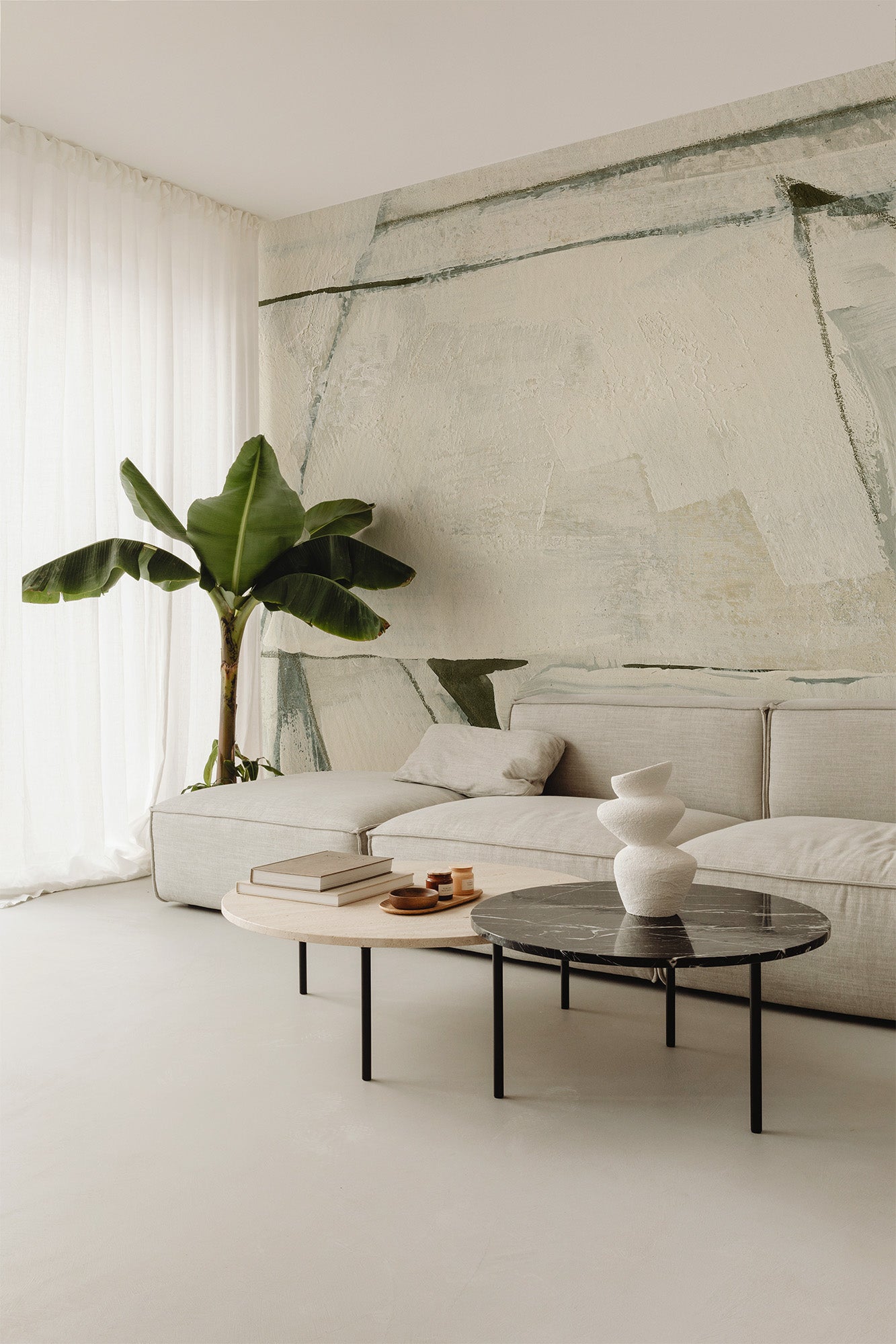 Abstract Layers Cream Mural