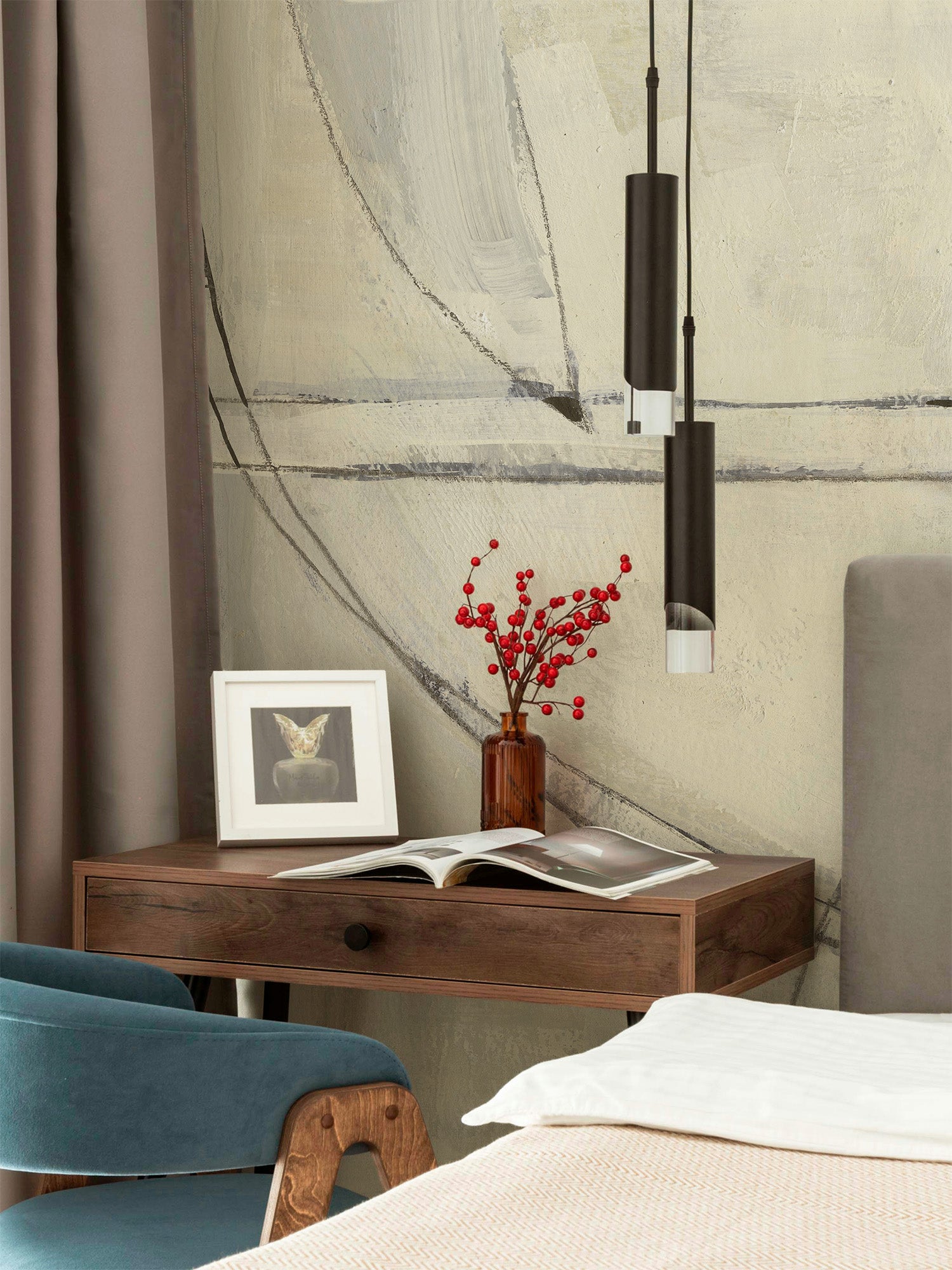 Abstract Prism Cream Mural