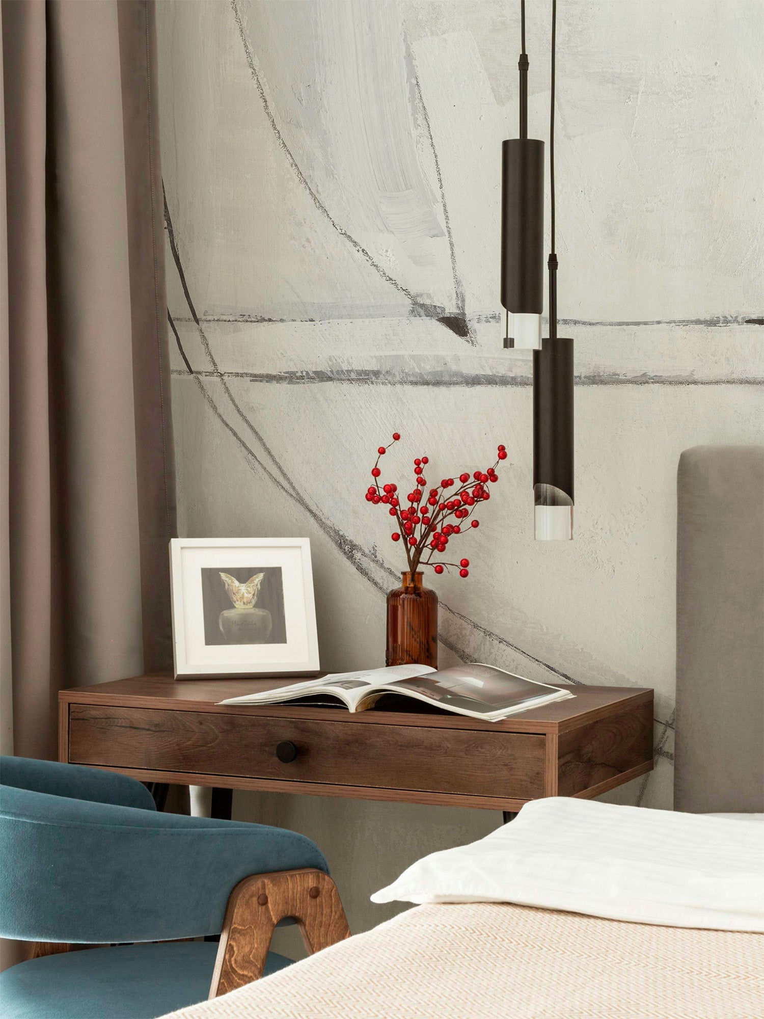 Abstract Prism White Mural