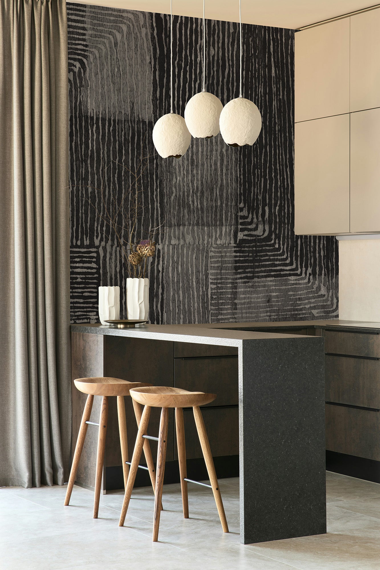 Abstract Squares Black Mural