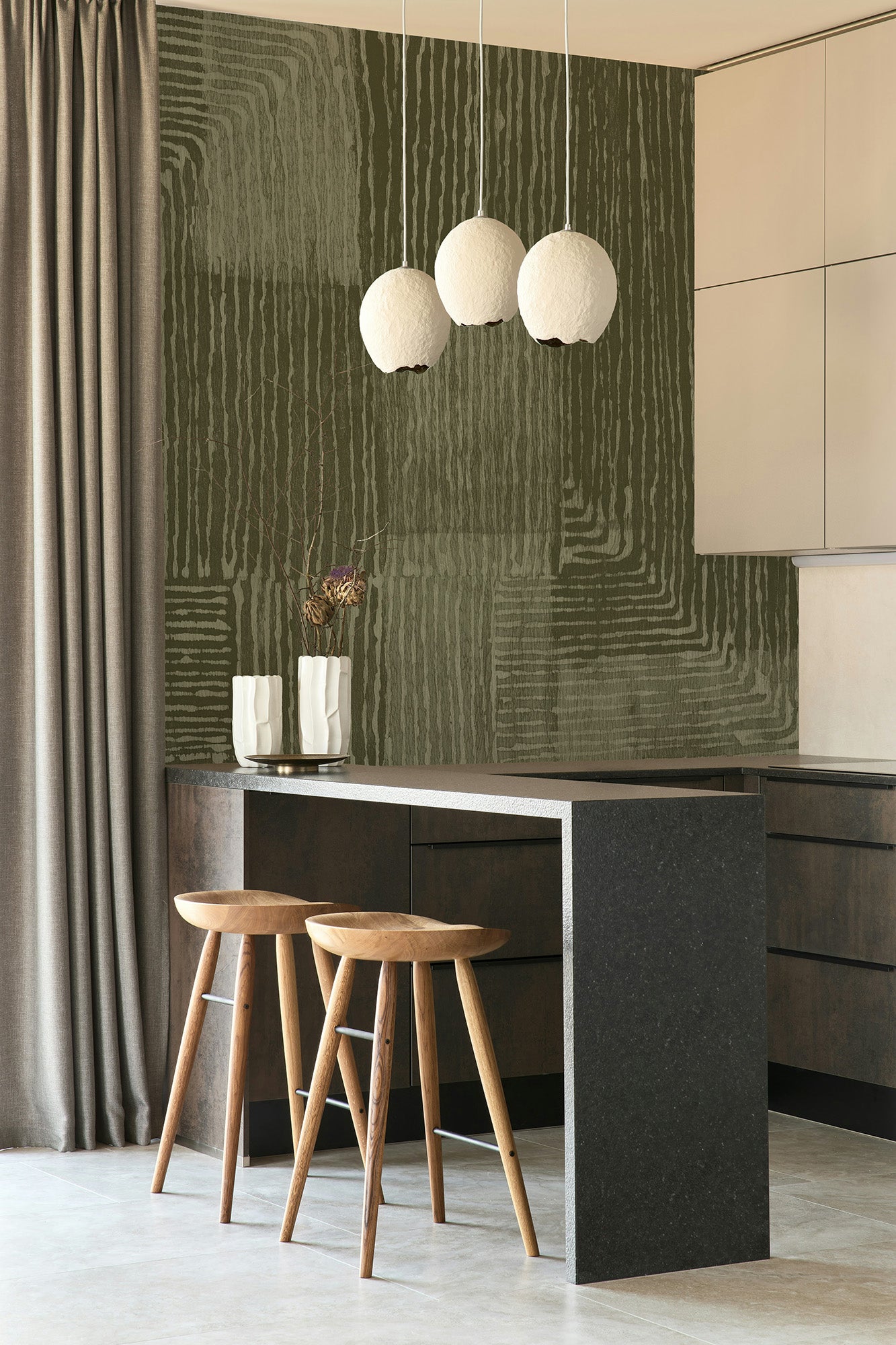 Abstract Squares Green Mural