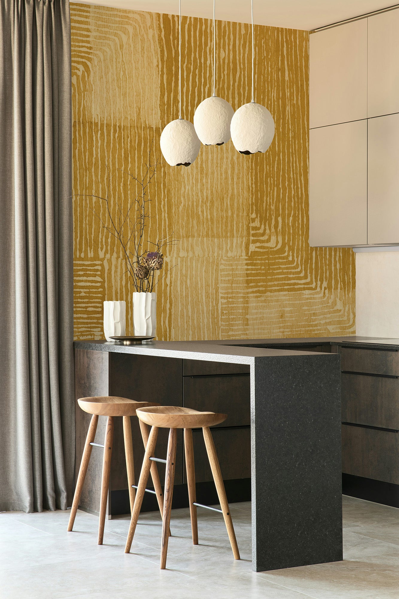 Abstract Squares Yellow Mural