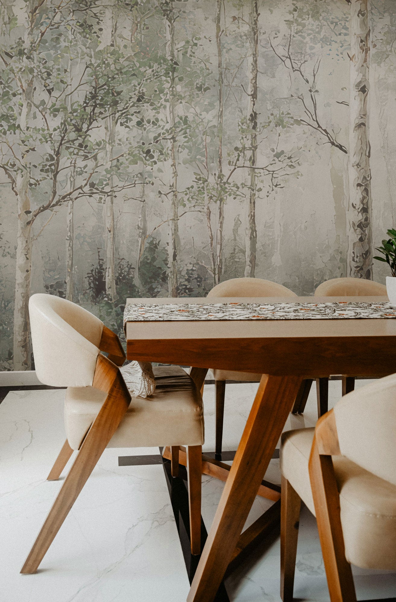 Birches Vintage Mural