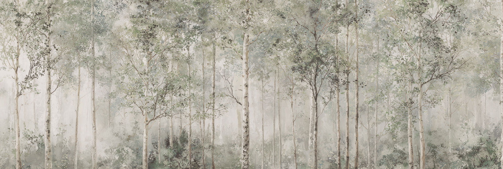 Birches Vintage Mural
