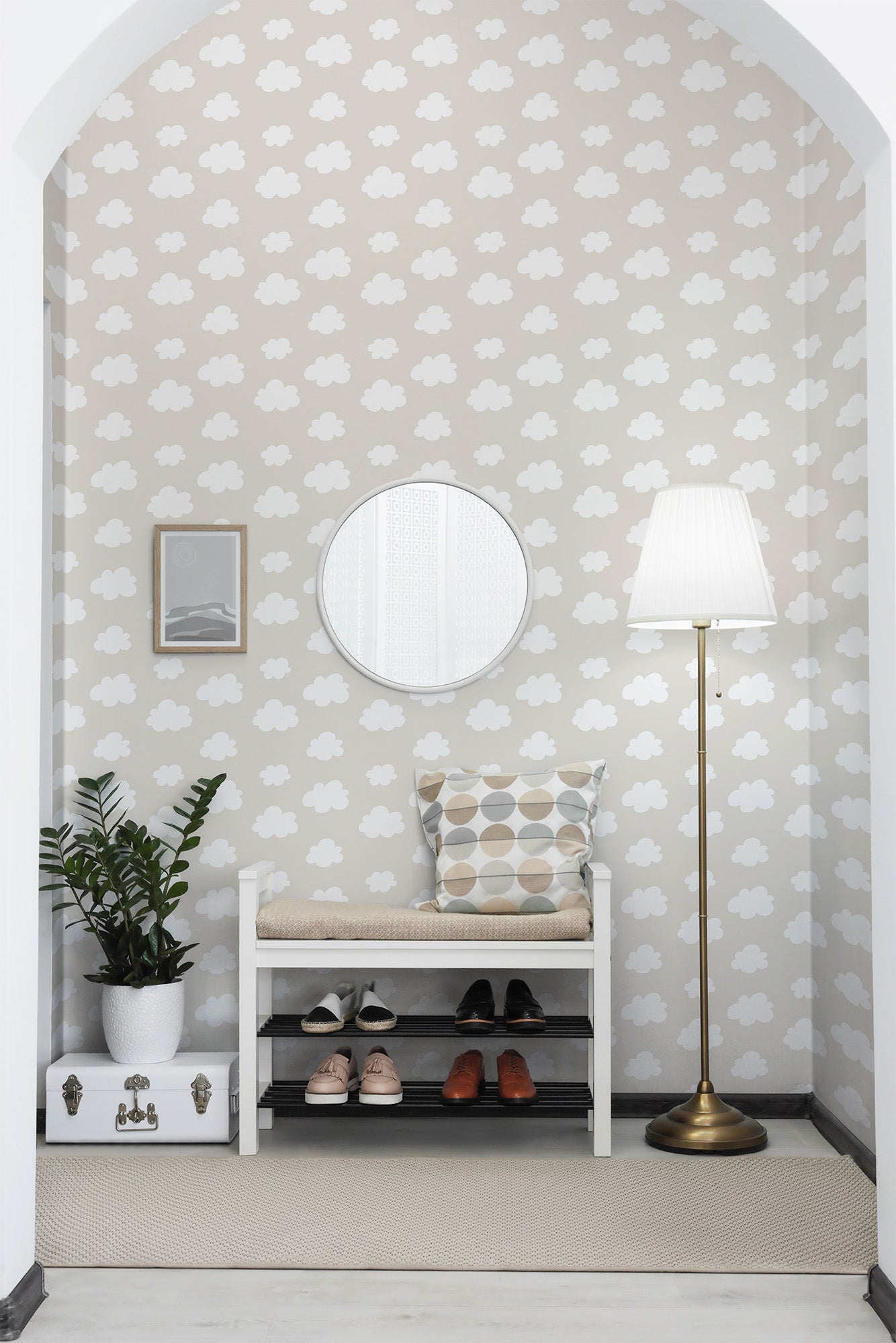 Cartoon Clouds Beige