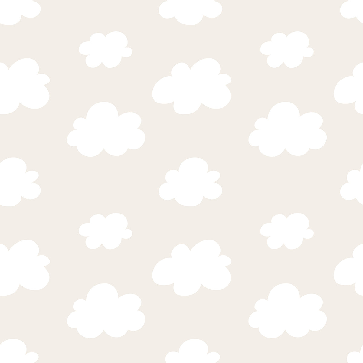 Pattern Beige Cartoon Wallpaper murals & patterns on demand – Cartoon Clouds | Beige
