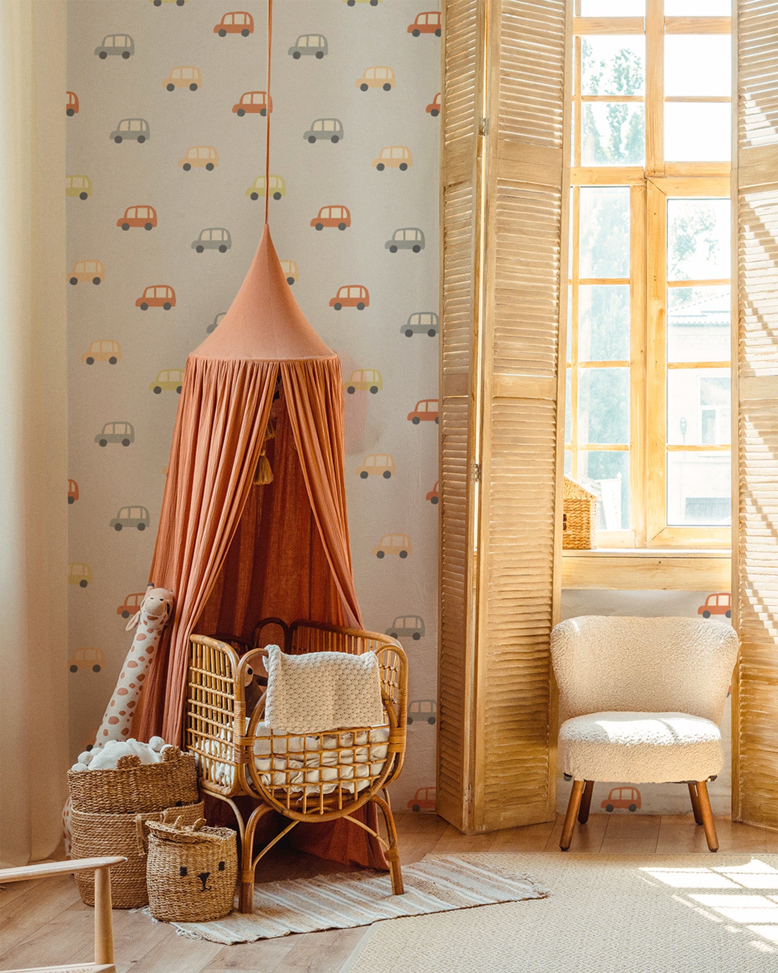 Colorful Cars Pastel Blue