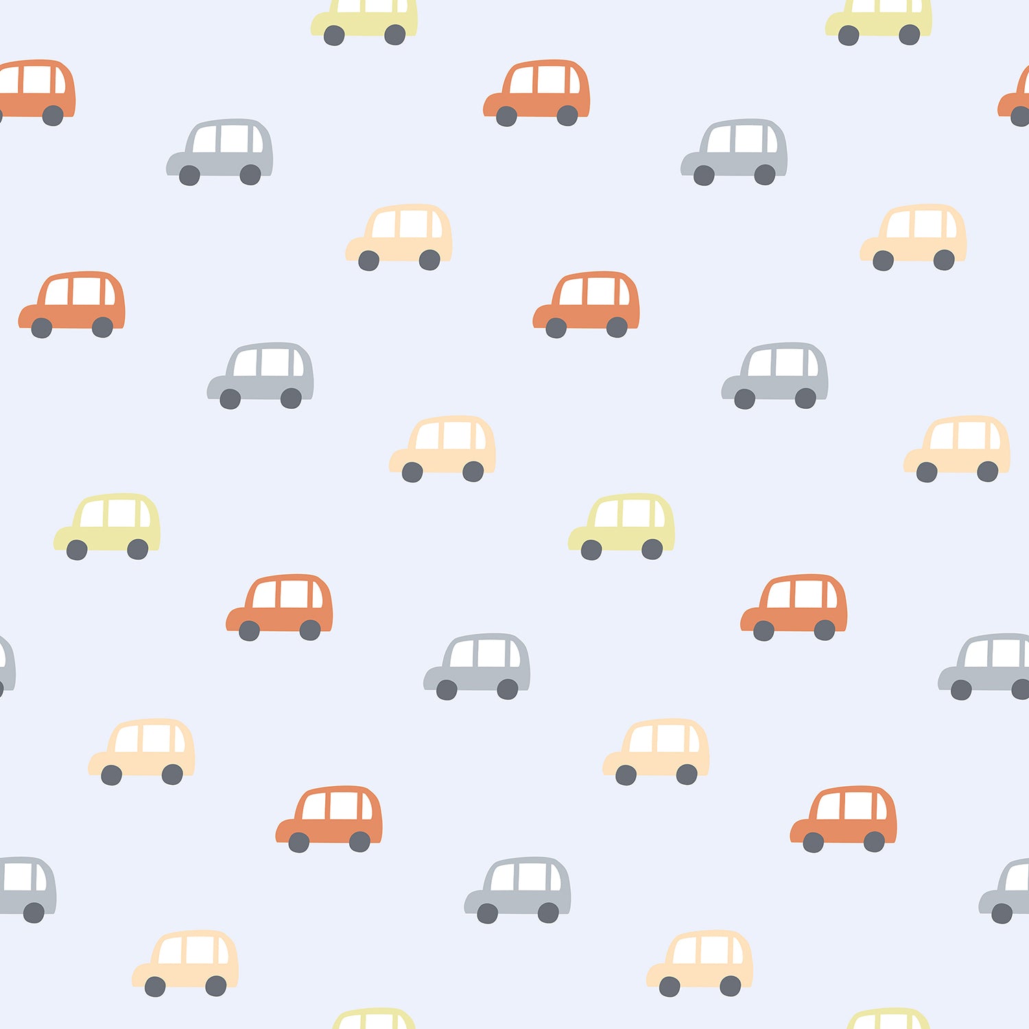 Colorful Cars Pastel Blue