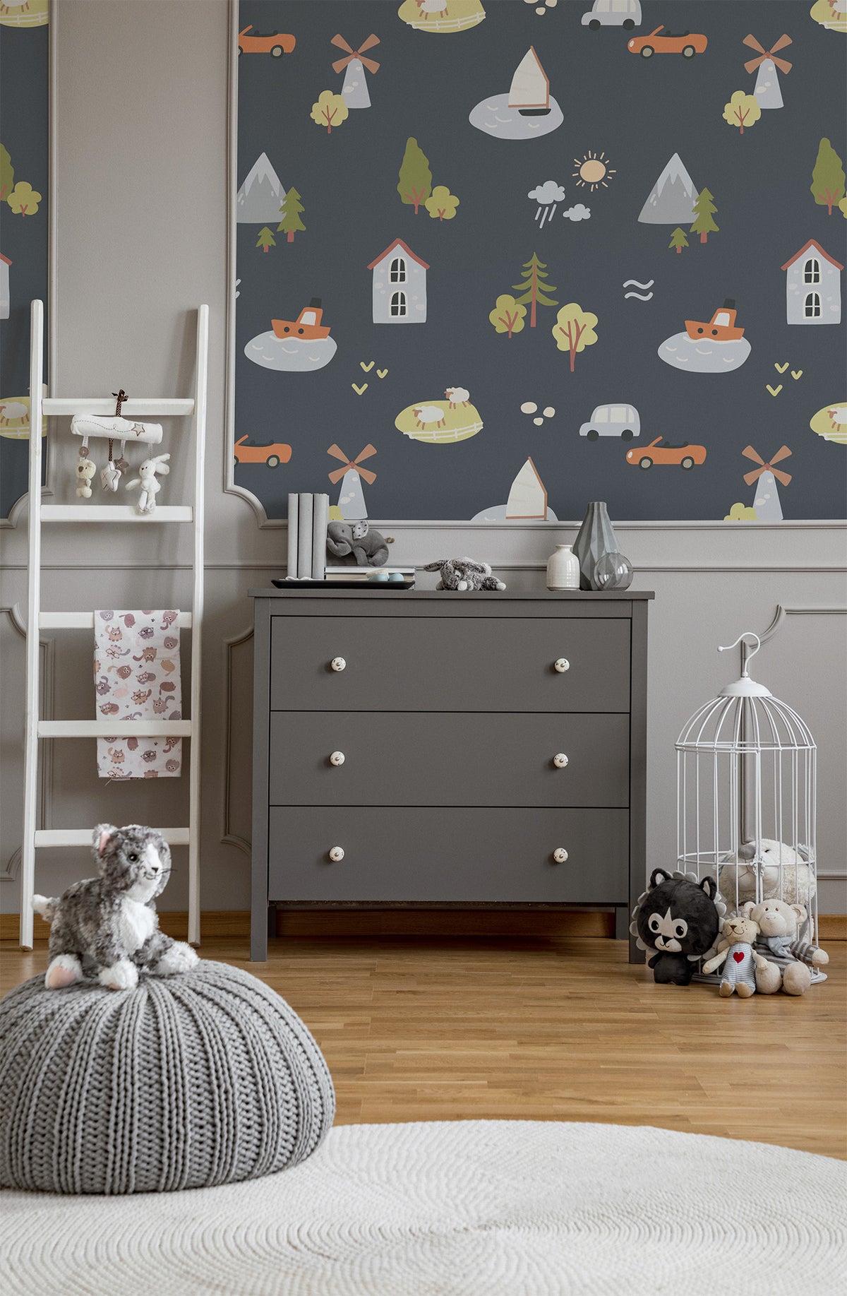 Countryside Childhood Dark Blue