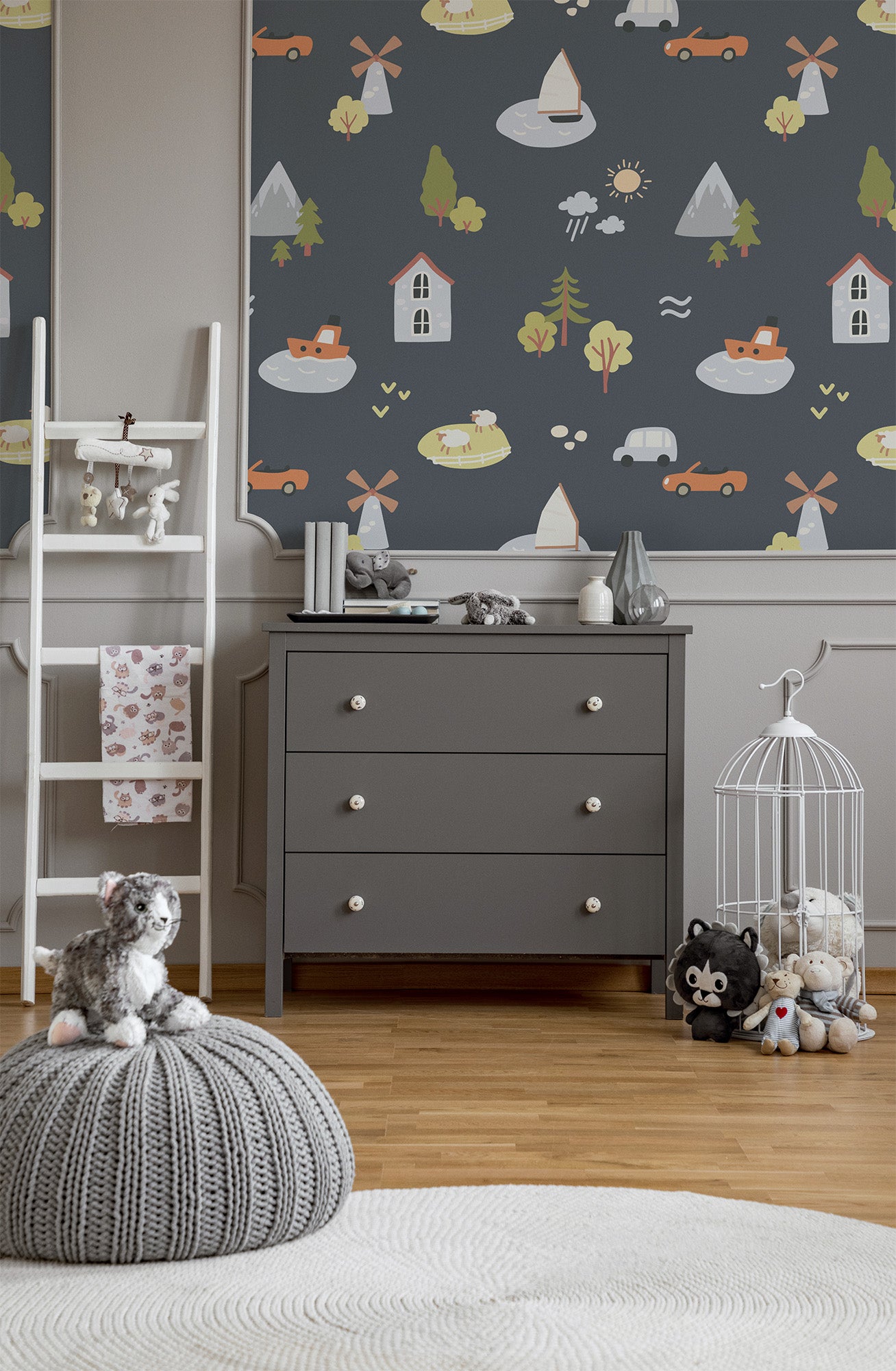 Countryside Childhood Dark Blue