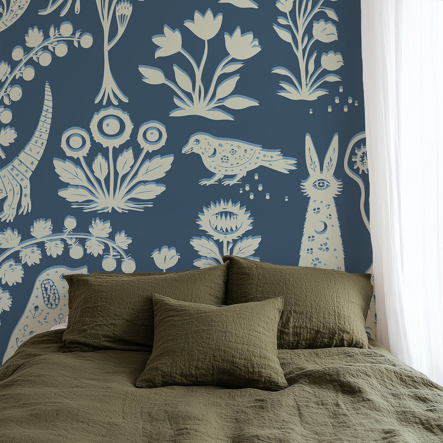 Embossed Fables | Indigo Blue