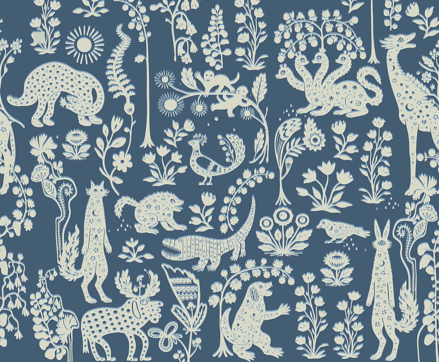 Embossed Fables | Indigo Blue
