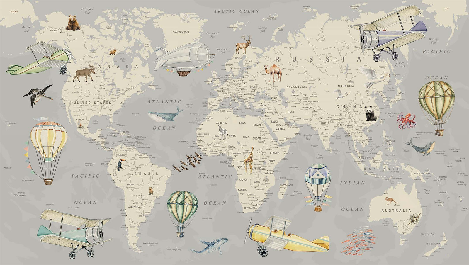 Explorer World Map | Vintage