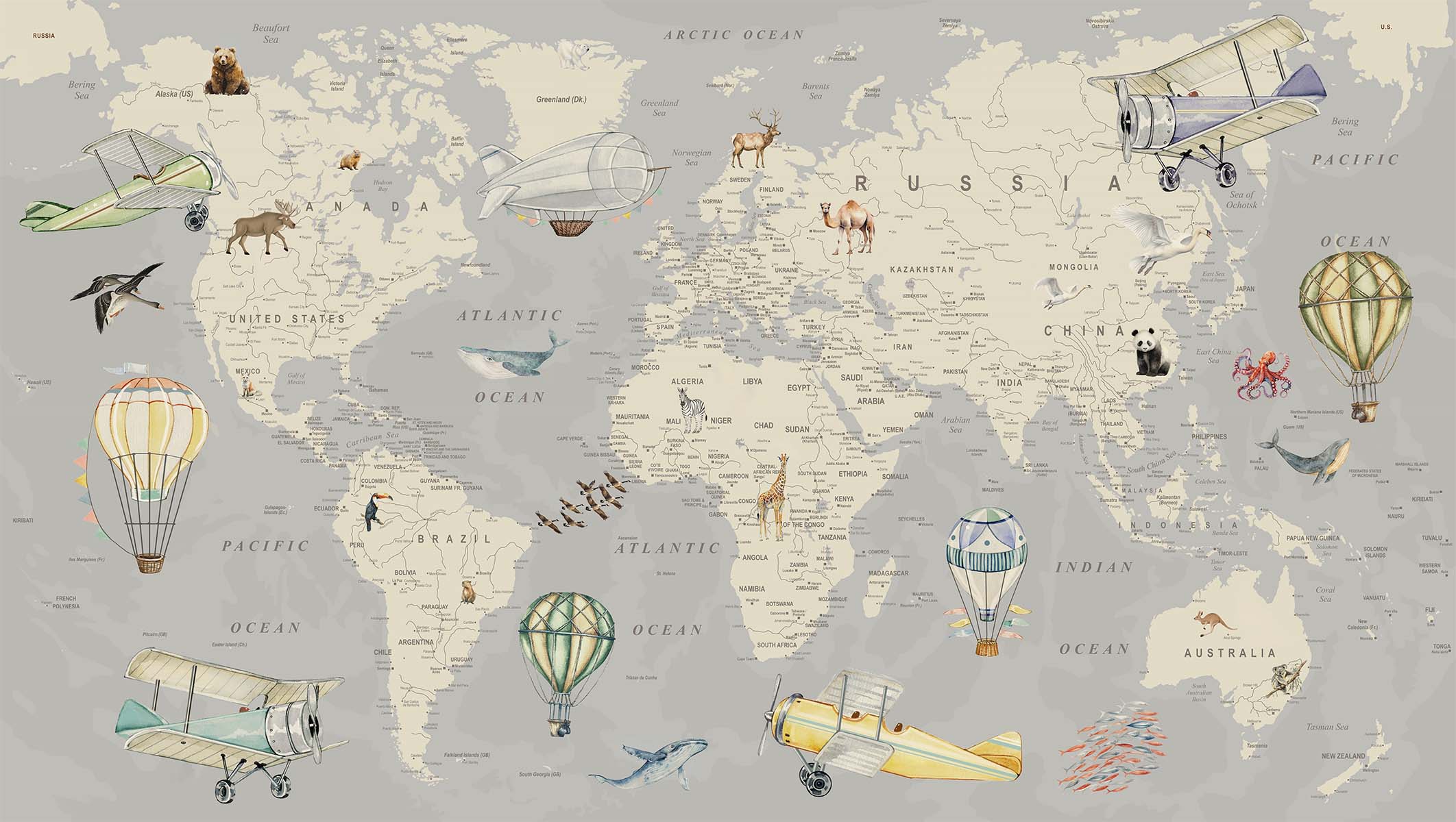 Explorer World Map | Vintage