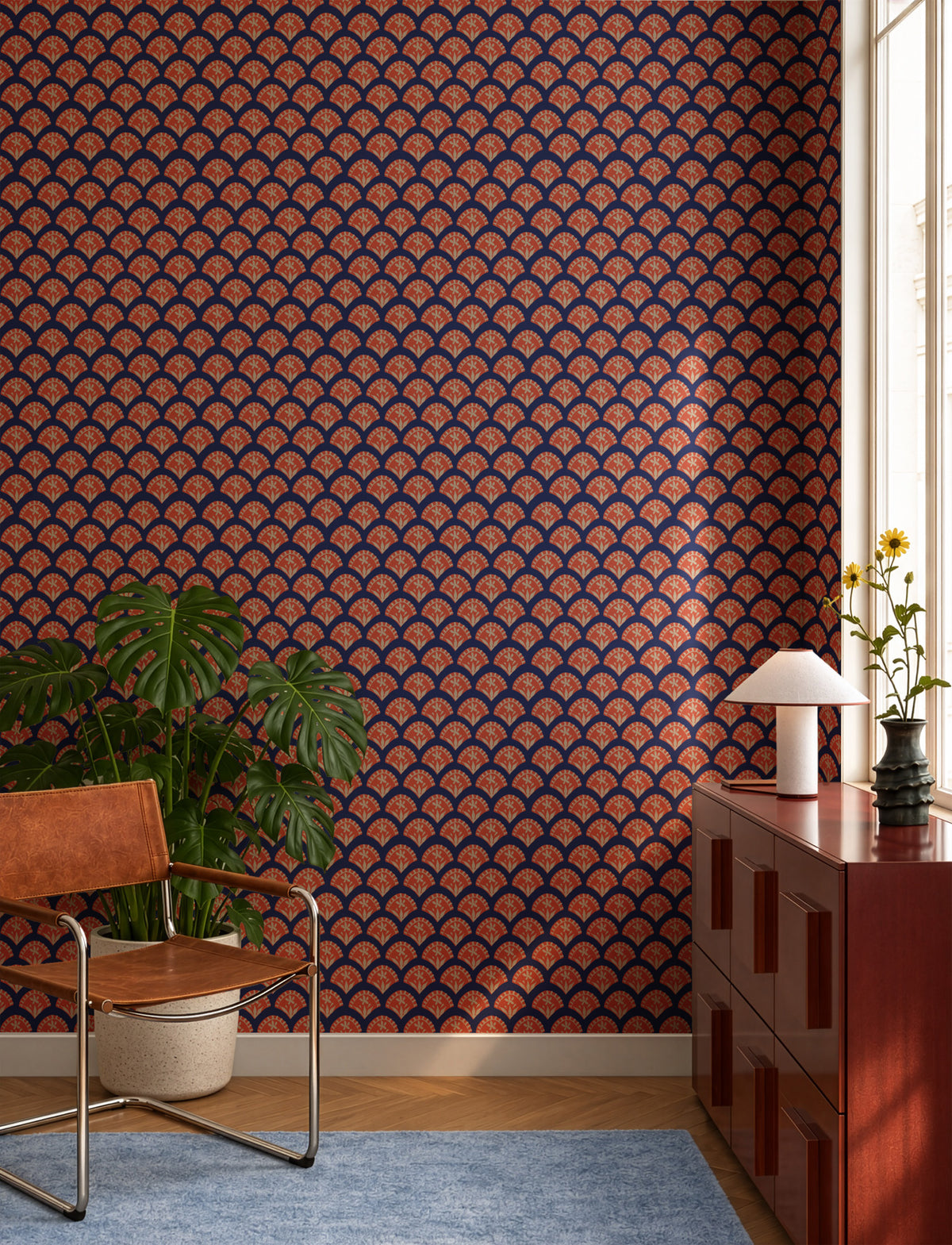 Florentine Fan | Navy Blue