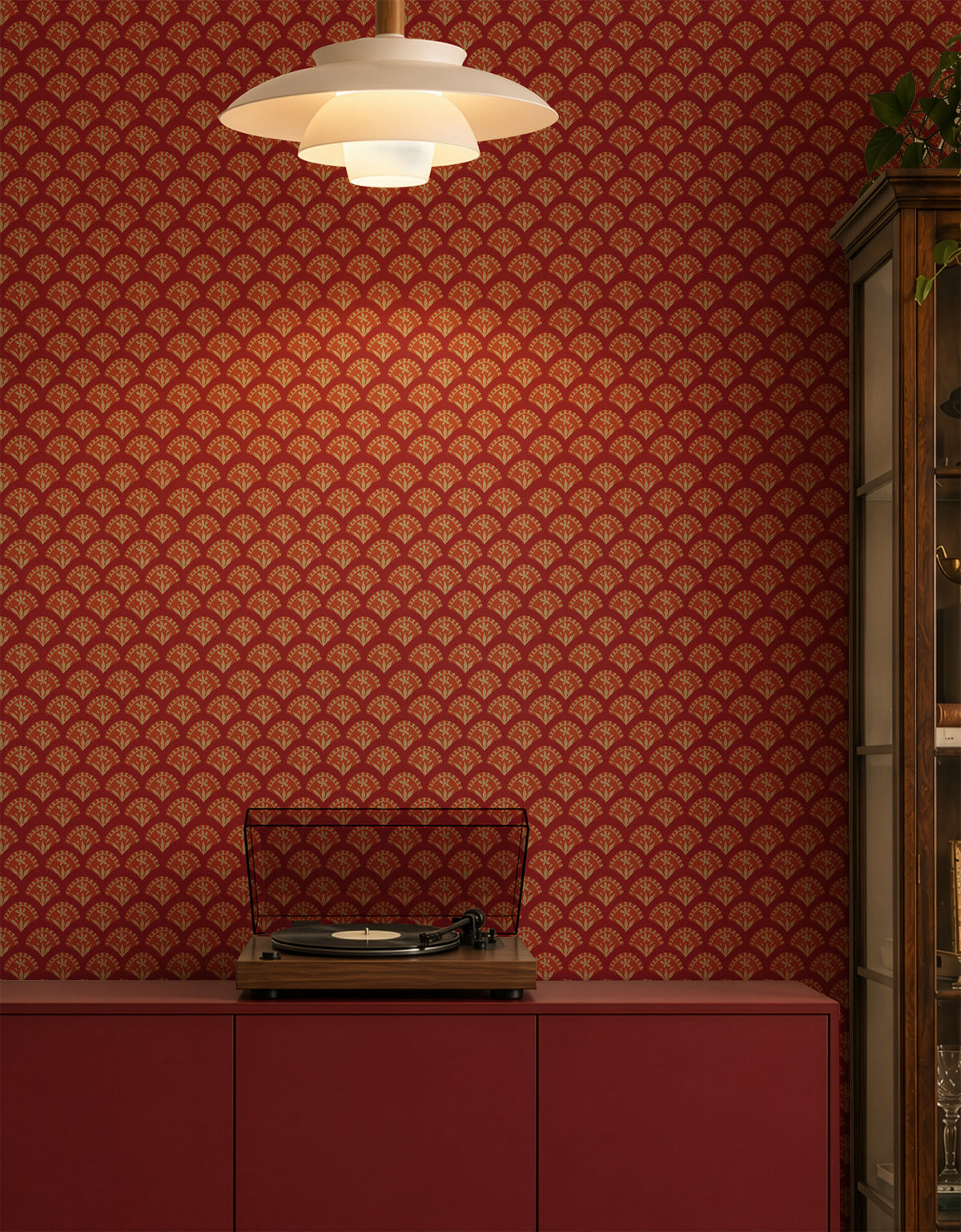 Florentine Fan | Raspberry Red