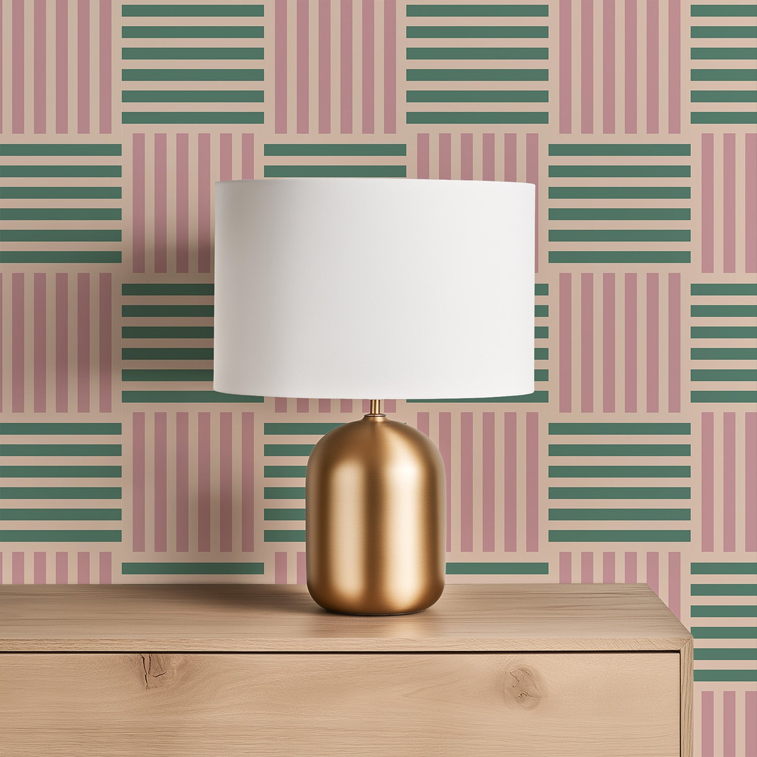 Grand Basketweave | Pink Green