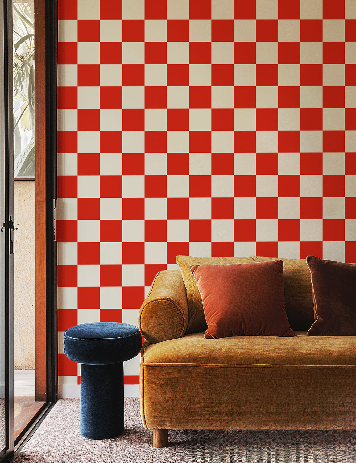 Grand Check | Red Beige
