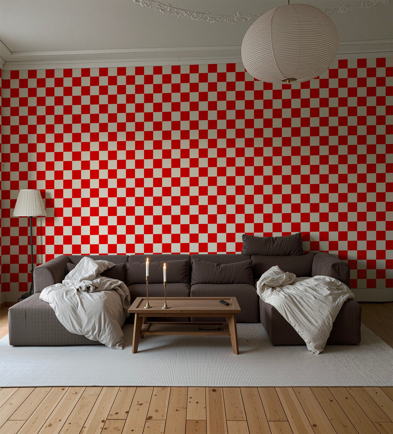 Grand Check | Red Beige