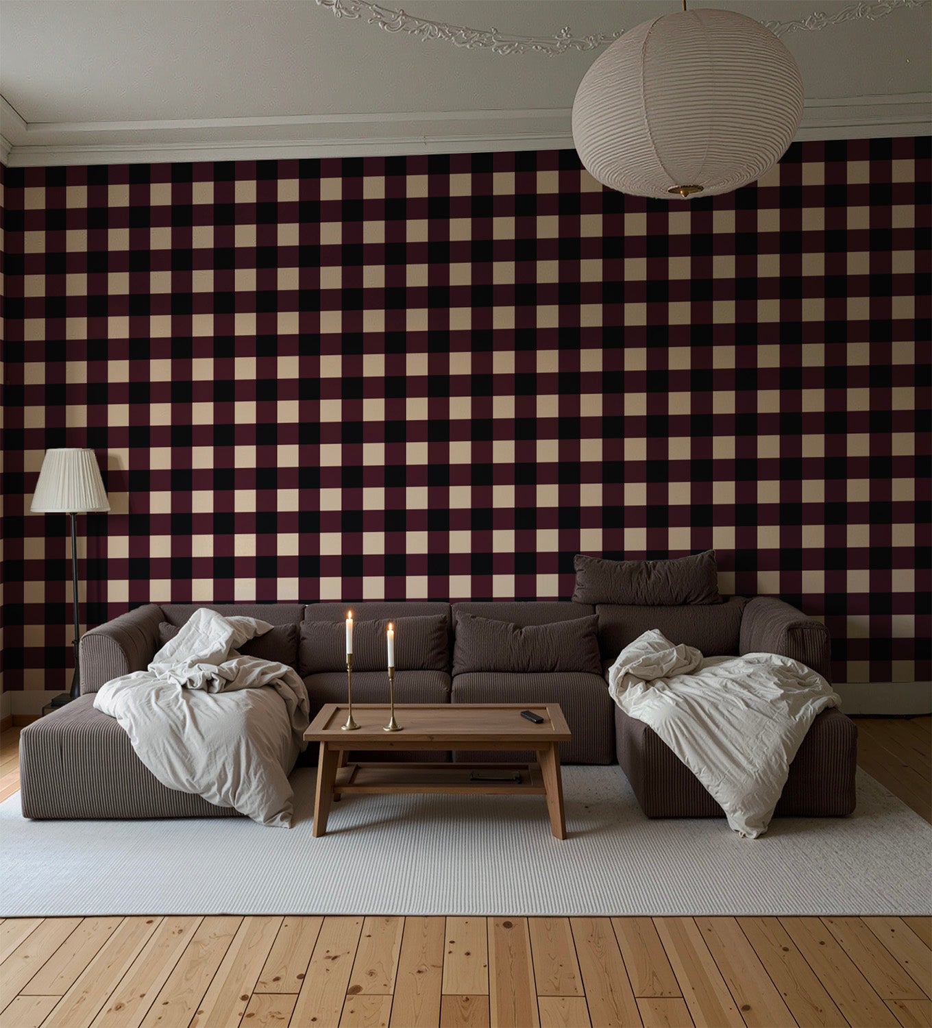 Grand Check | Tricolore Burgundy Black