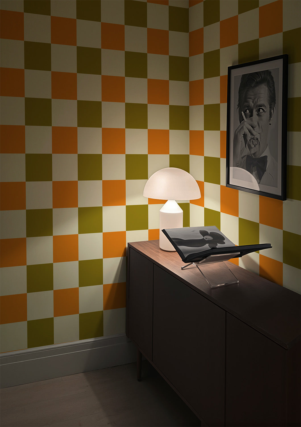 Grand Check | Tricolore Green Orange
