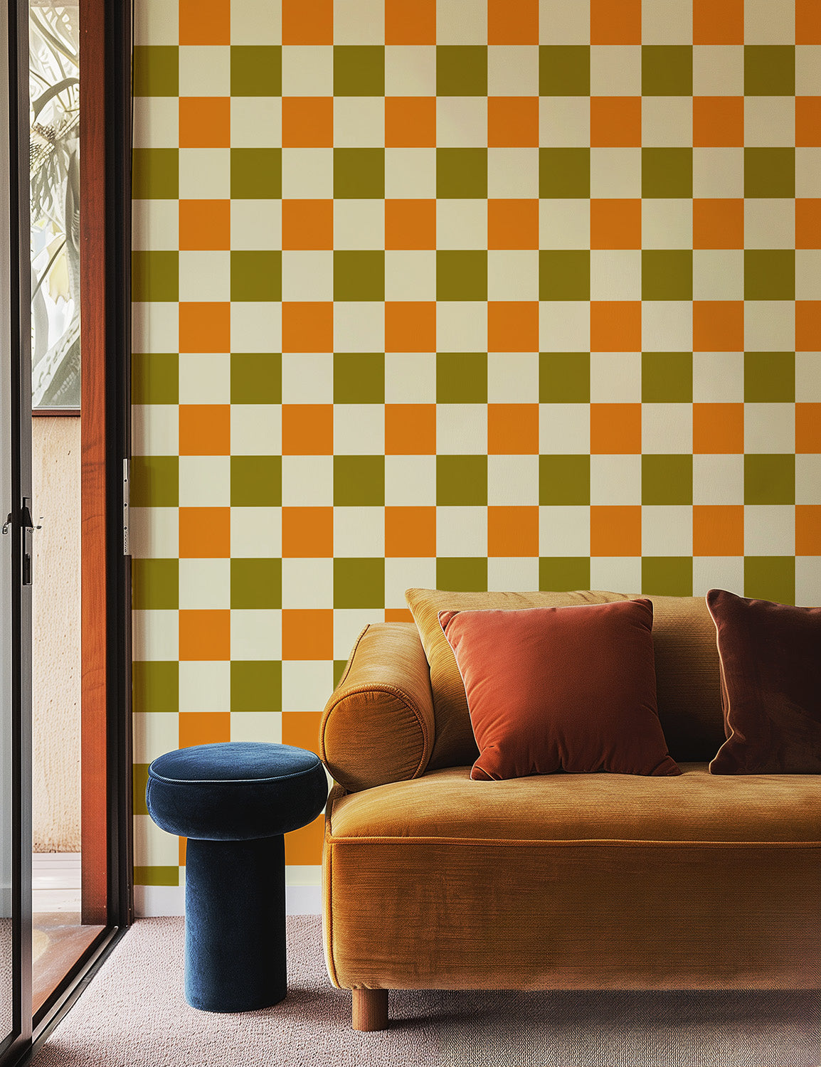 Grand Check | Tricolore Green Orange