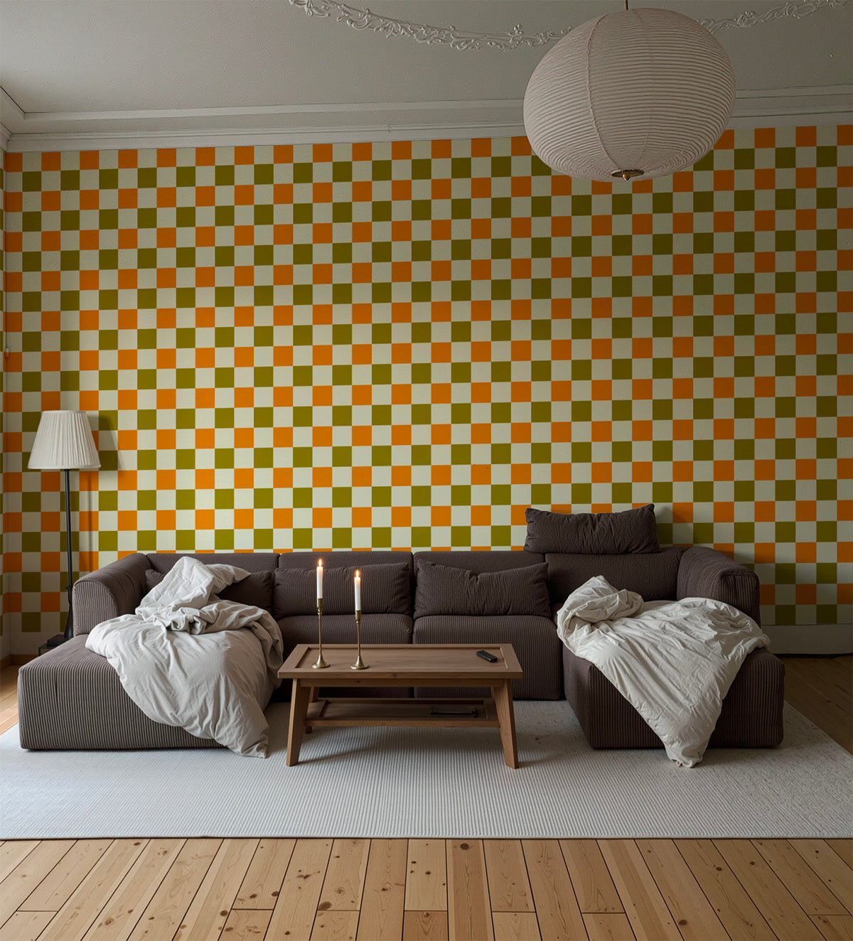 Grand Check | Tricolore Green Orange