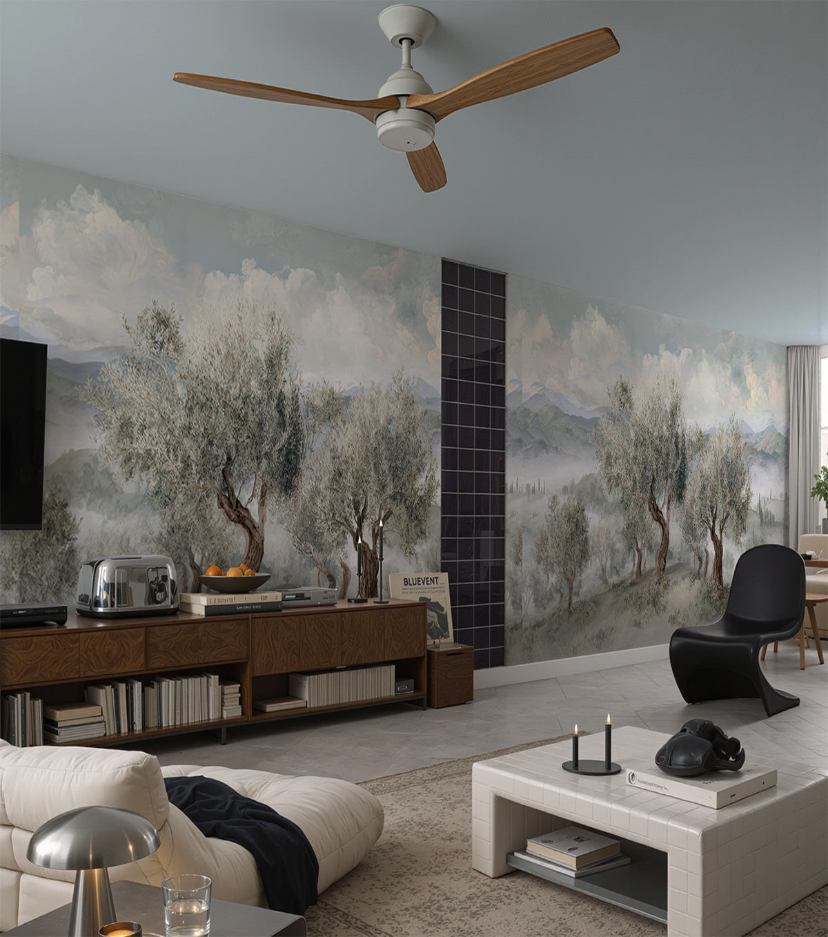 Misty Landscape Mural