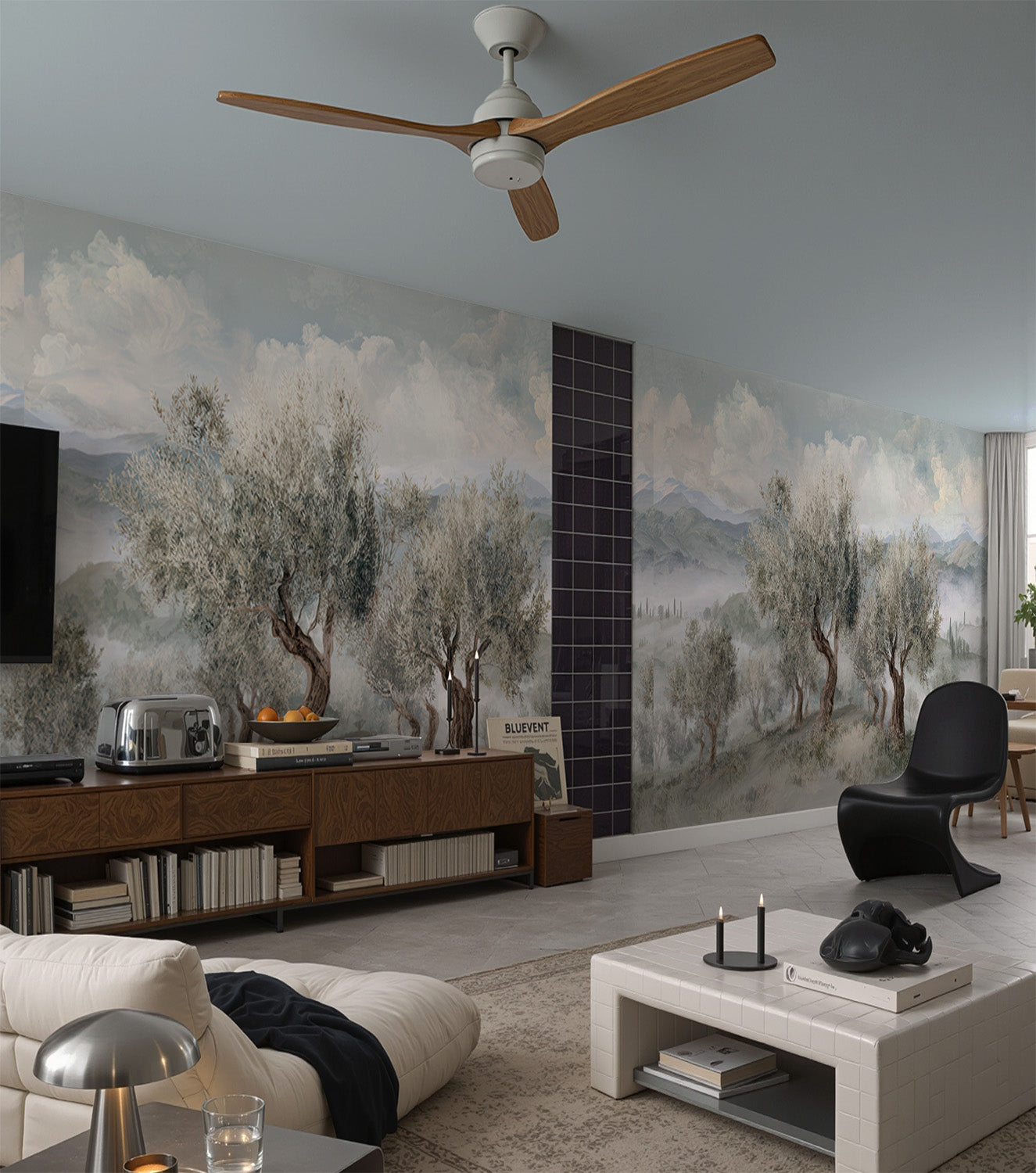 Misty Landscape Mural