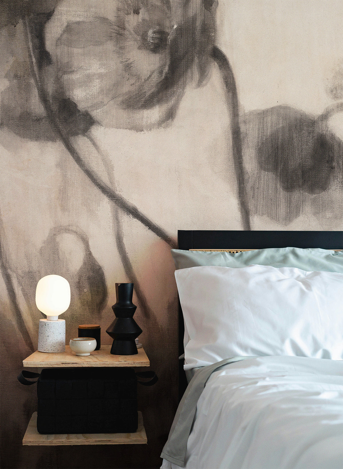 Monochromatic Poppies Mural