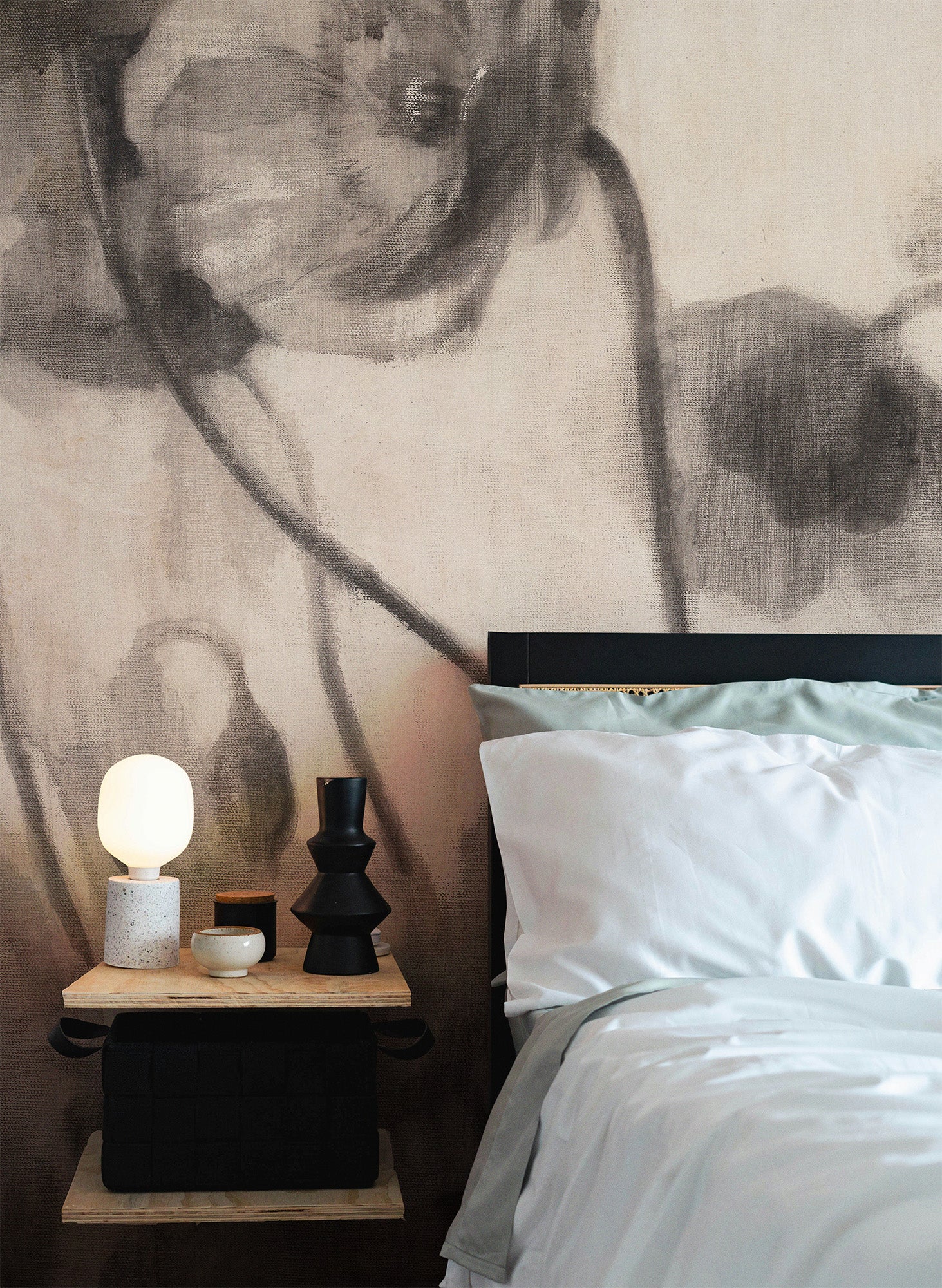 Monochromatic Poppies Mural