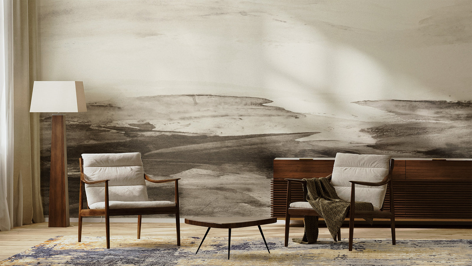 Monochrome Horizon Mural