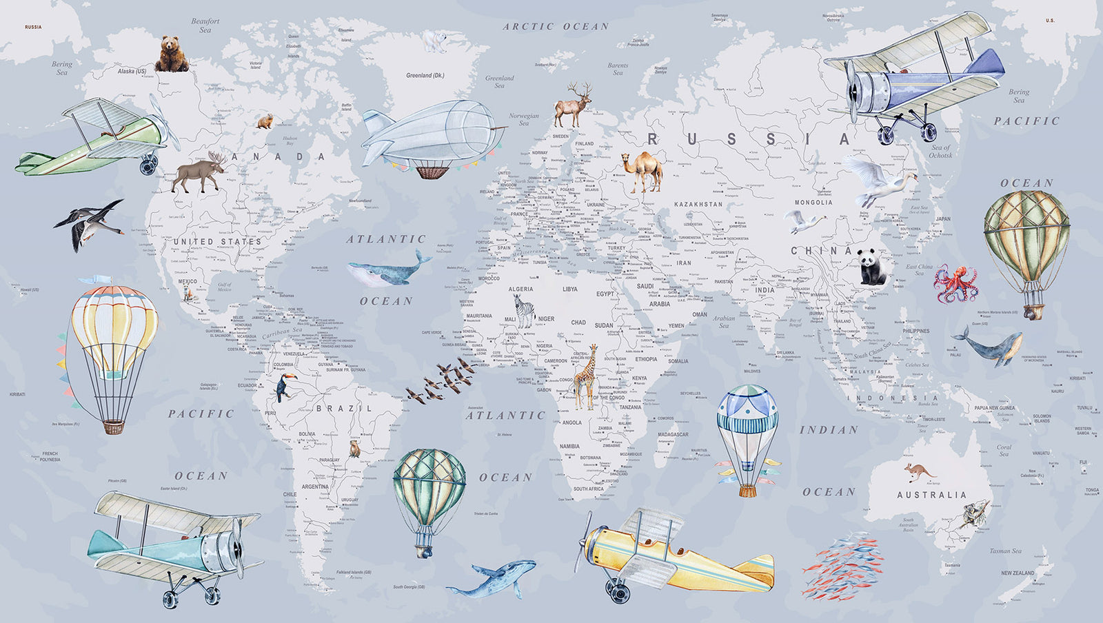 Explorer World Map | Blue