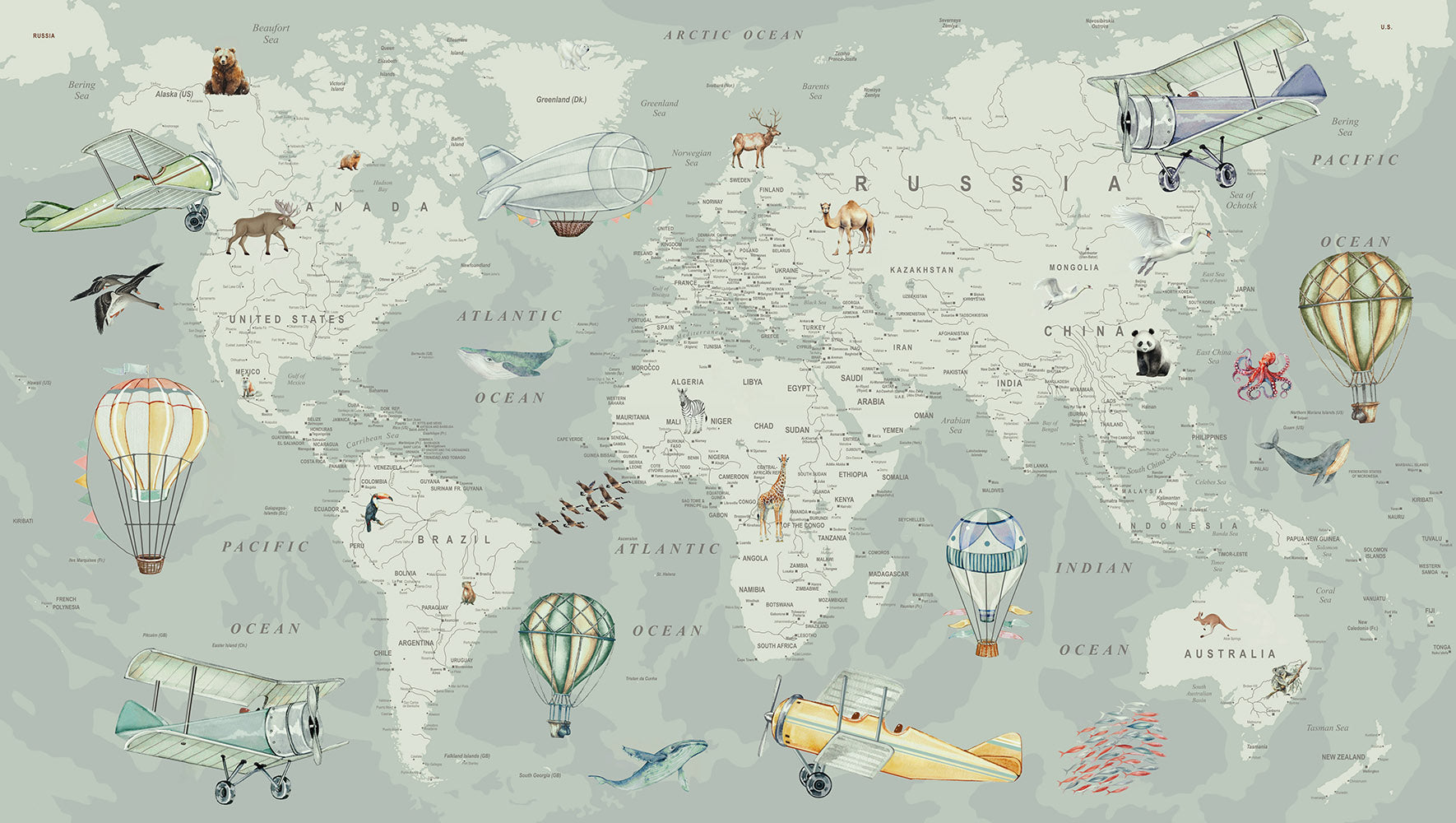 Explorer World Map | Green