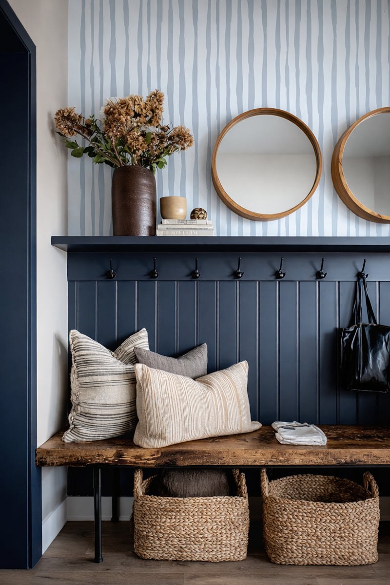 Asymmetrical Stripes | Powder Blue