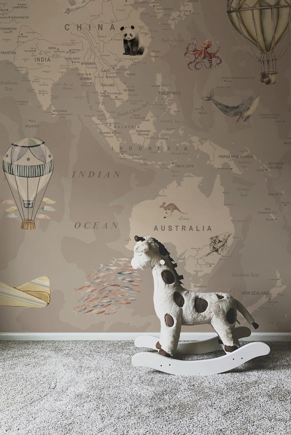 Explorer World Map | Beige
