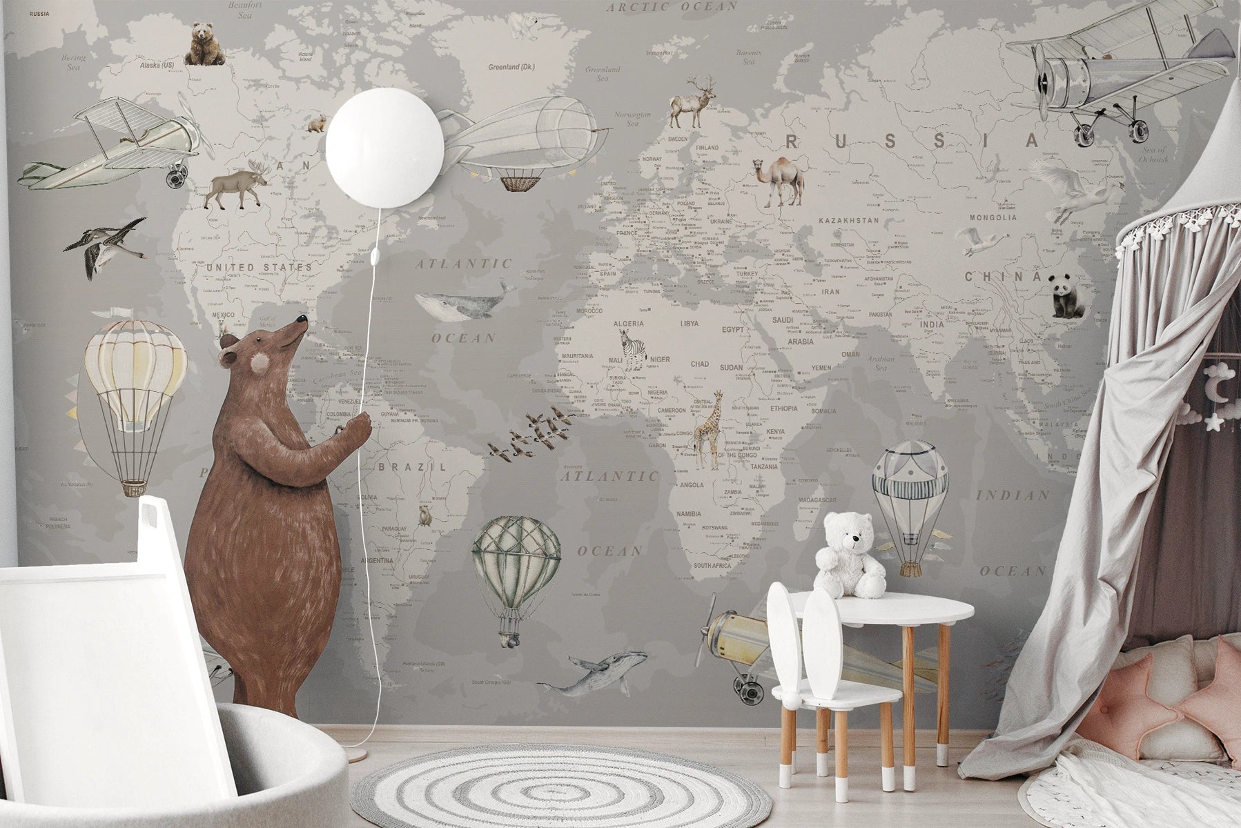Explorer World Map | Gray