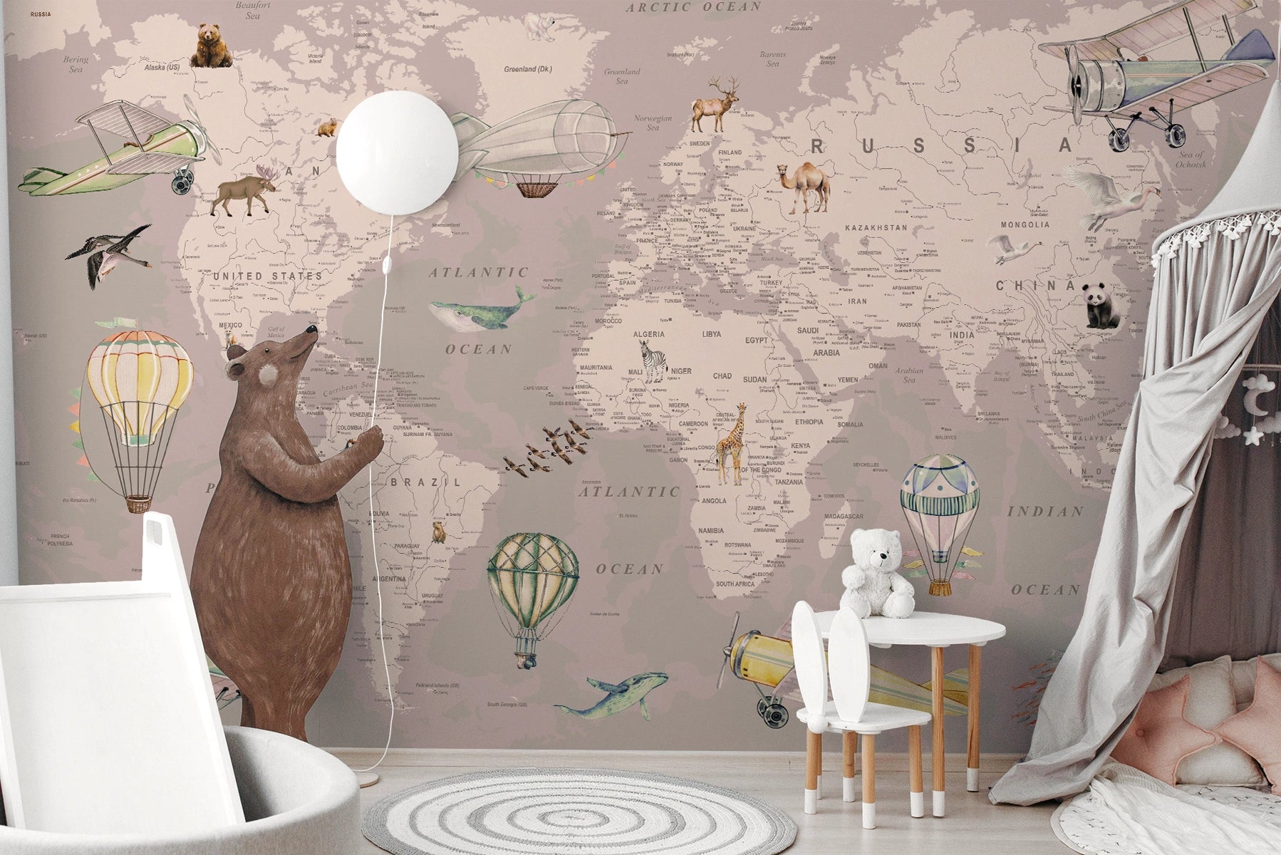 Explorer World Map | Pink