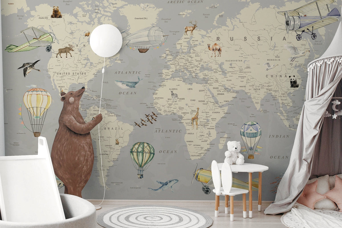 Explorer World Map | Vintage