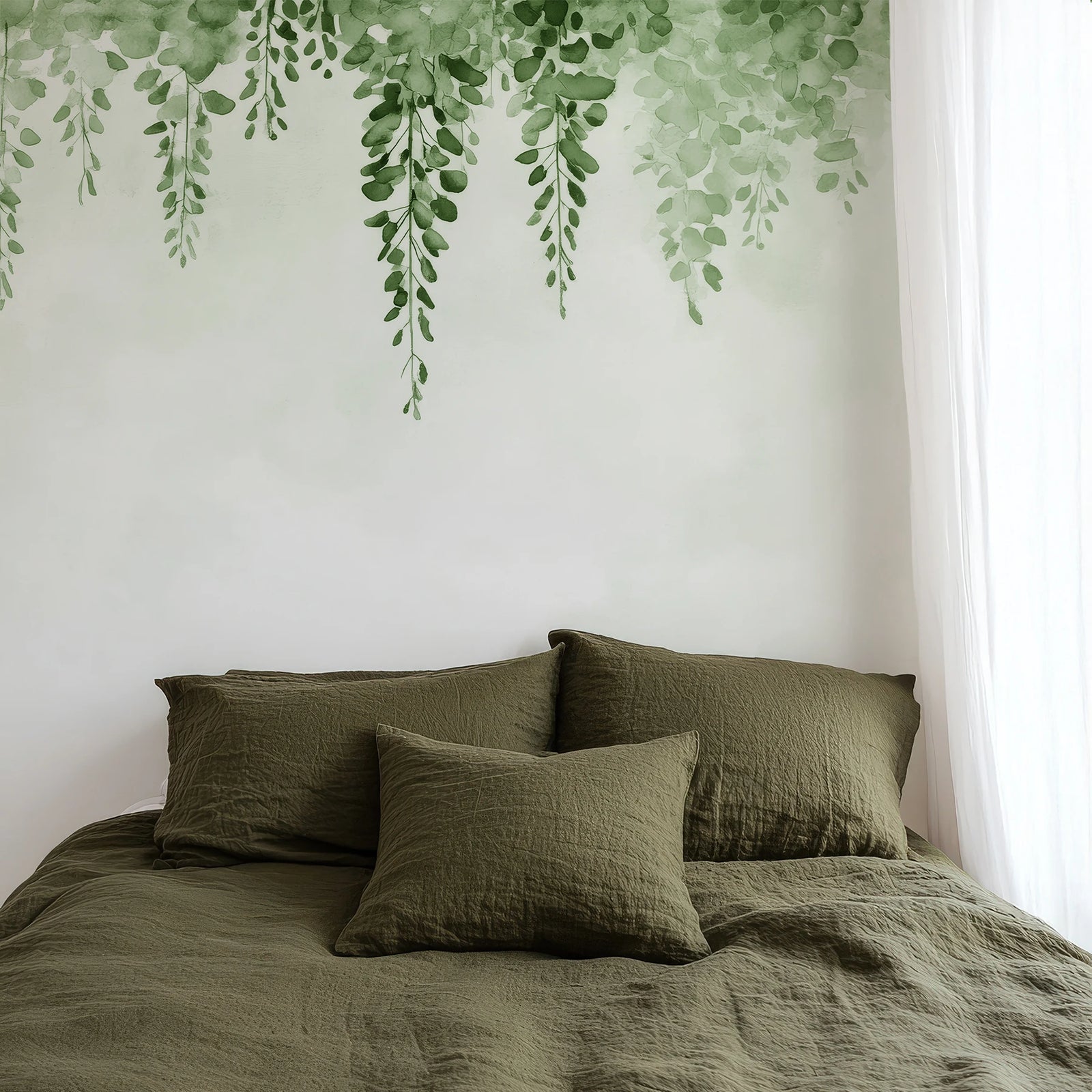 Hanging Wisteria Flowers | Green