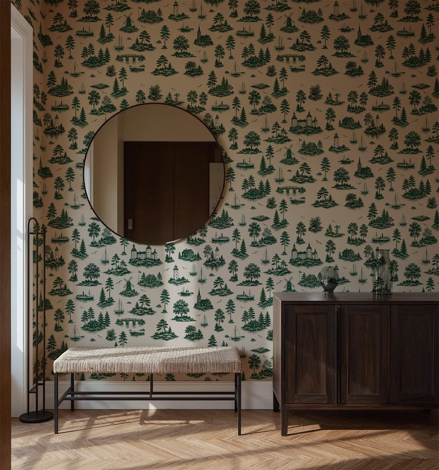 Nordic Coastal Toile | Green