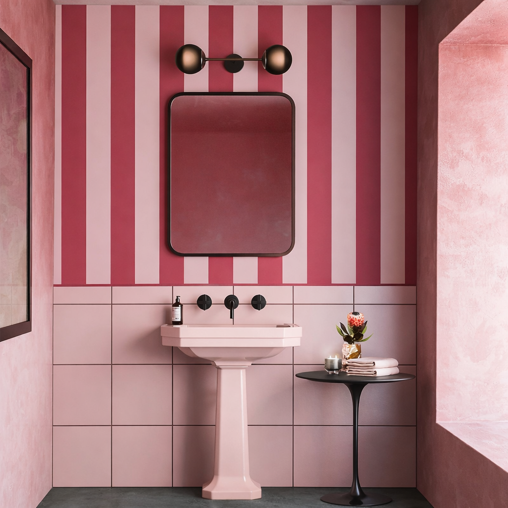 Symmetrical Stripes | Berry Pink