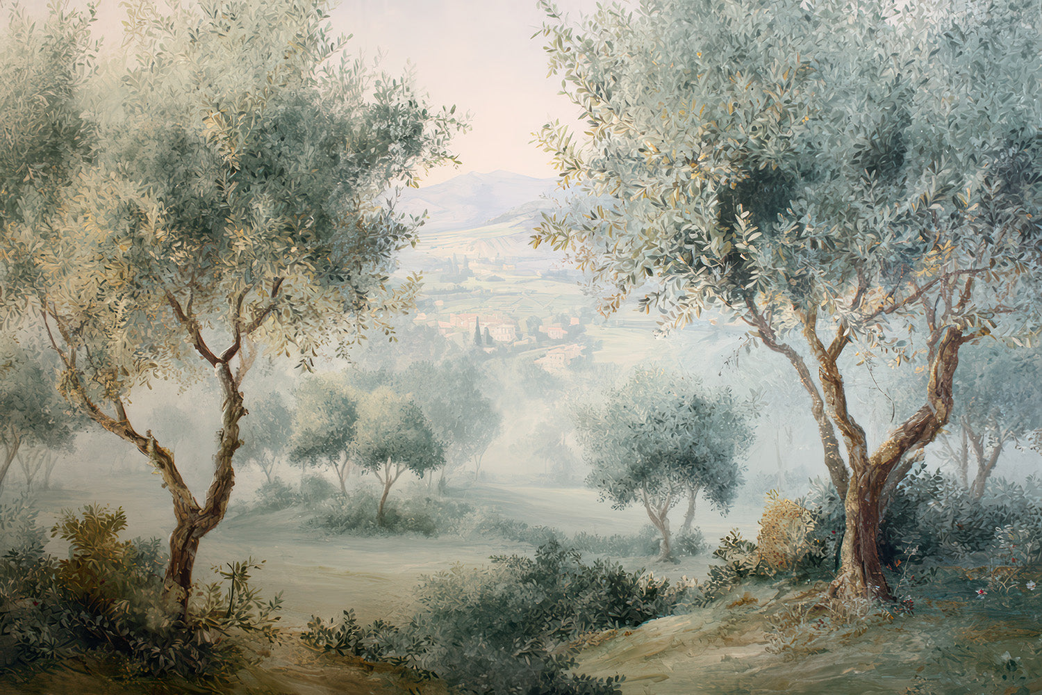 Olive Grove and Mist Duality Mural