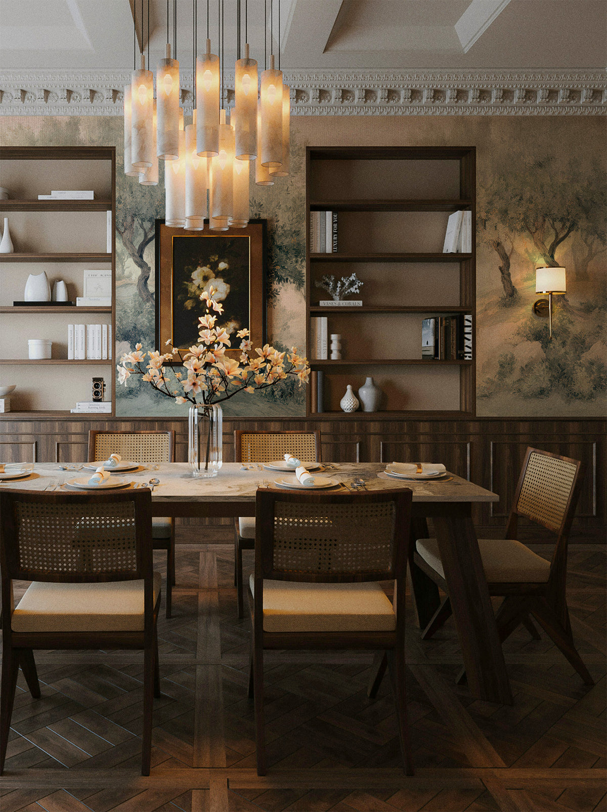 Olive Grove and Mist Path Mural