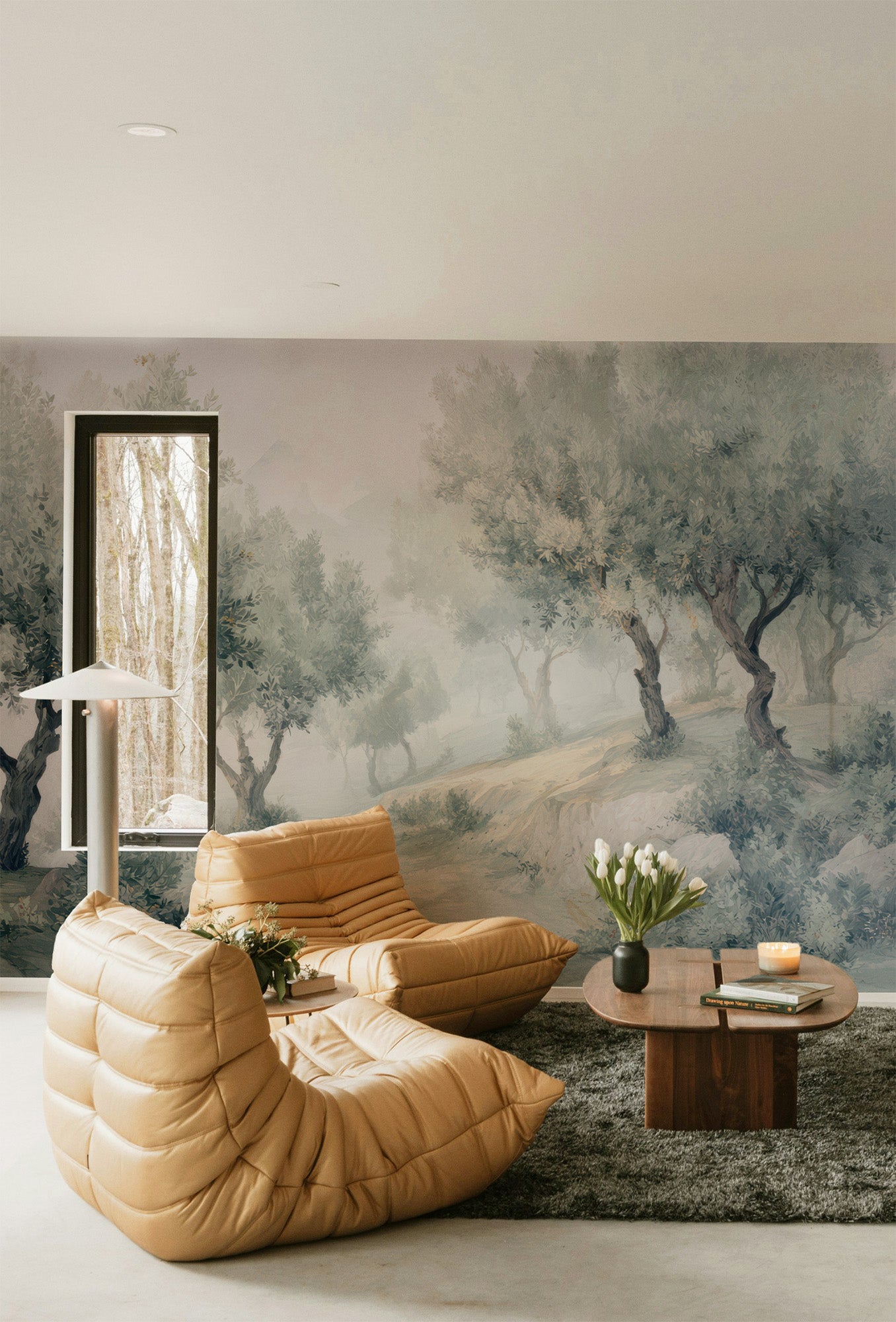 Olive Grove and Mist Path Mural